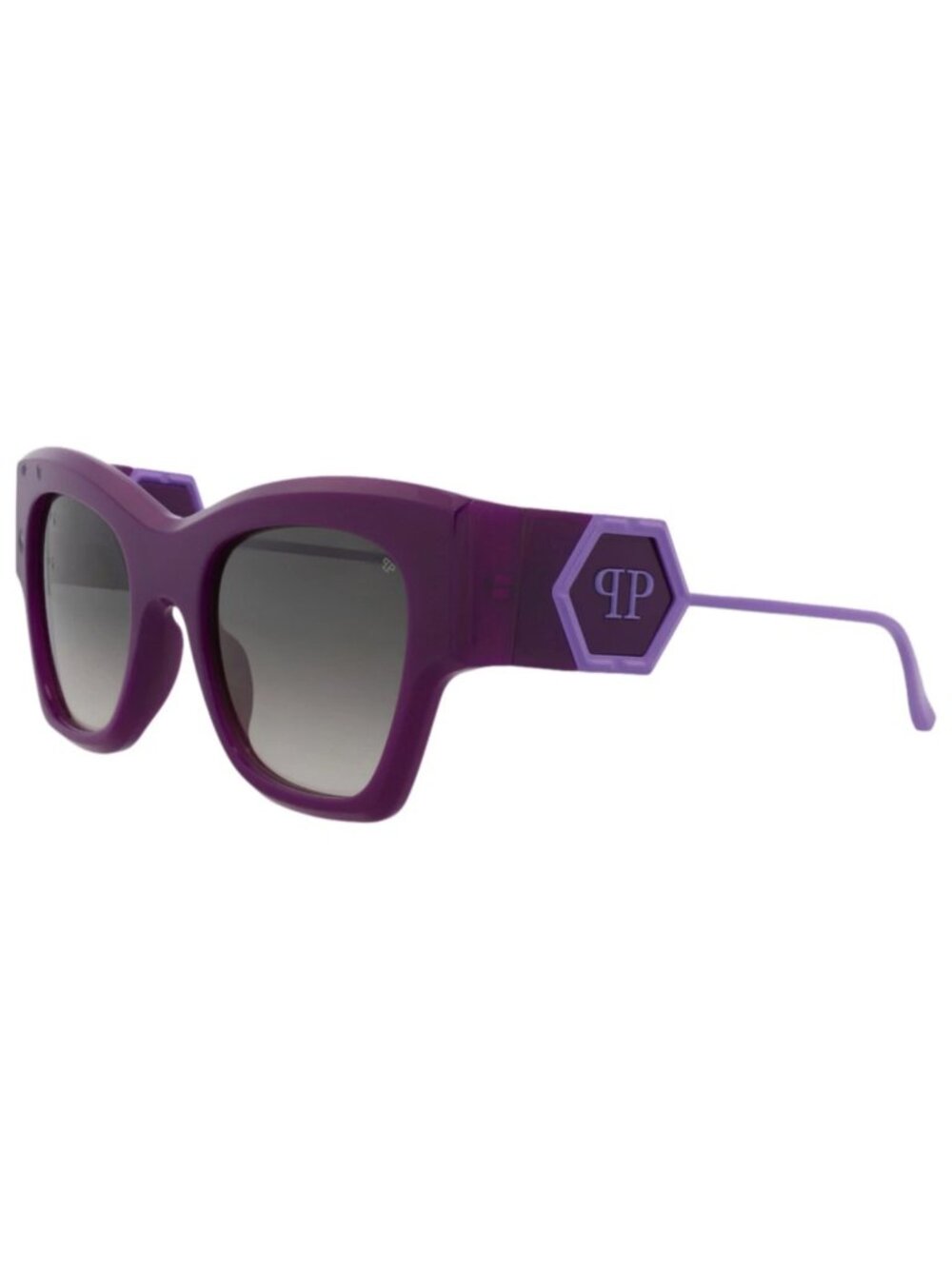New Philipp Plein Women's Sunglasses Cat Eye Acetate Frame Violet Violet Smoke